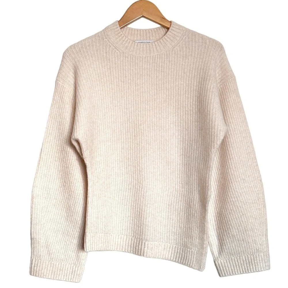 NWOT & Other Stories Asymmetric Hem Ribbed Wool Sweater in Ivory S - Picture 2 of 9